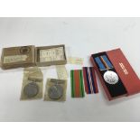 A boxed group of World War II medals (war & defenc