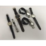 A bag of eight mixed watches including Sector/Rota