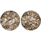 British Coins, Cnut, penny, quatrefoil type (1016-1035), BMC VIII, London, Dynti, crowned bust l. in