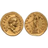 Ancient Coins, Vespasian (69-79 AD), aureus, IMP CAESAR VESP AVG, laur. head. r., rev. FORTVNA