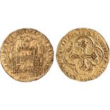 British Coins, Edward III (1327-1377), Anglo Gallic, écu d’or, crowned king seated on throne,