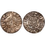 British Coins, Cnut, penny, pointed helmet type (1016-1035), BMC XIV, London, Wynsige, bust with a