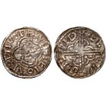 British Coins, Cnut, penny, quatrefoil type (1016-1035), BMC VIII, London, Ellwi, crowned bust l. in