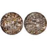 British Coins, Cnut, penny, short cross type (1016-1035), BMC XVI, London, Brungar, diademed bust l.