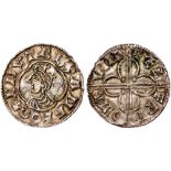 British Coins, Cnut, penny, quatrefoil type (1016-1035), BMC VIII, London, Aelfwi, crowned bust