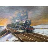 D W Ballard set of four oil on boards of steam locomotives (each 40x50cm)