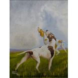 David Dawes FRSA oil on canvas of pointer dogs (49x39cm)
