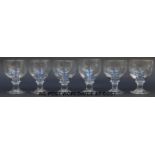 A set of six Georgian glass rummers or drinking glasses, each approximately 13.5cm tall.