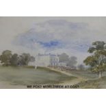 Attributed to James Duffield Harding watercolour of a stately home in landscape (22 x 34cm) and a