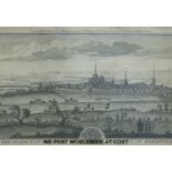 Two engravings for the Universal Magazine 1750 comprising North East Prospect of Hereford and also