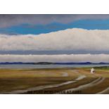 Roy Wallis oil on canvas 'Burnham on Sea lighthouse from a distance' (51x76cm)