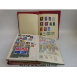 A collection of all world stamps in five Simplex albums and a stockbook of Barbados stamps