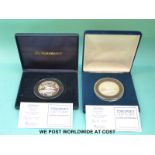 Two 2 oz silver coins/medallions by Westminster to commemorate Concorde's last flight