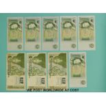 Three "Somerset" consecutive uncirculated £1 notes DX78420123 - DX178420125,