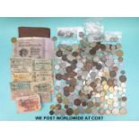 An amateur collection of overseas coinage, 19th century onwards, includes East India Company etc.
