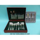 A six place setting canteen of cutlery and further cased cutlery