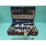 A canteen of silver plated King's pattern Harrods cutlery,