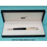 Montblanc Greta Garbo limited edition ballpoint pen with cream waisted cap,