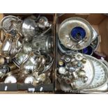 A large collection of silver plated ware to include Viners, Elkington, trays, teaware etc.