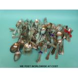 A large collection of silver plated cutlery including Walker and Hall etc.