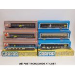 Fourteen Airfix, Lima and Grafar 00 gauge carriages,