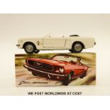 Tekno diecast model Ford Mustang with white body and red interior, 833, in original box.