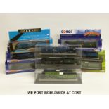 Ten Corgi Rail Legends N gauge model locomotives, all in clear display cases some in outer boxes.