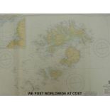 A quantity of c1970's shipping charts to include Scilly Isles, Cornwall, Bristol etc.