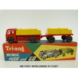 Tri-ang Minic Push and Go model Timber Lorry and Trailer