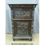 A Victorian carved oak cabinet (W183 x D57 x H129cm)