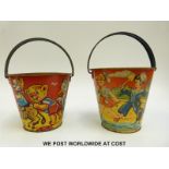 Two ACME Chad Valley child's metal buckets,