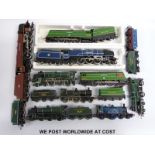 Nine Hornby and other 00 gauge locomotives and tenders including 'City of Nottingham',