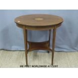 An oval inlaid 19th/20th century occasional table,