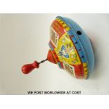 Tri-ang tin plate Alice in Wonderland mechanical spinning top