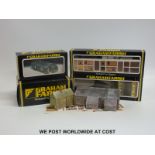A collection of Graham Farish N gauge buildings, together with a powerbox 300 transformer,