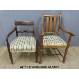 An oak carver chair in the Arts and Crafts style,