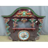 A painted and moulded fairground sideshow surround (W151 x H142cm)