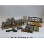 A large collection of Hornby and other 00 gauge buildings and accessories