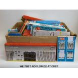 A large collection of Hornby and PECO 00 gauge track, points and accessories, all in original boxes.