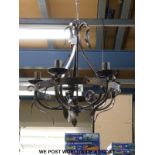 A wrought iron five-branch chandelier (H54 x D45cm)