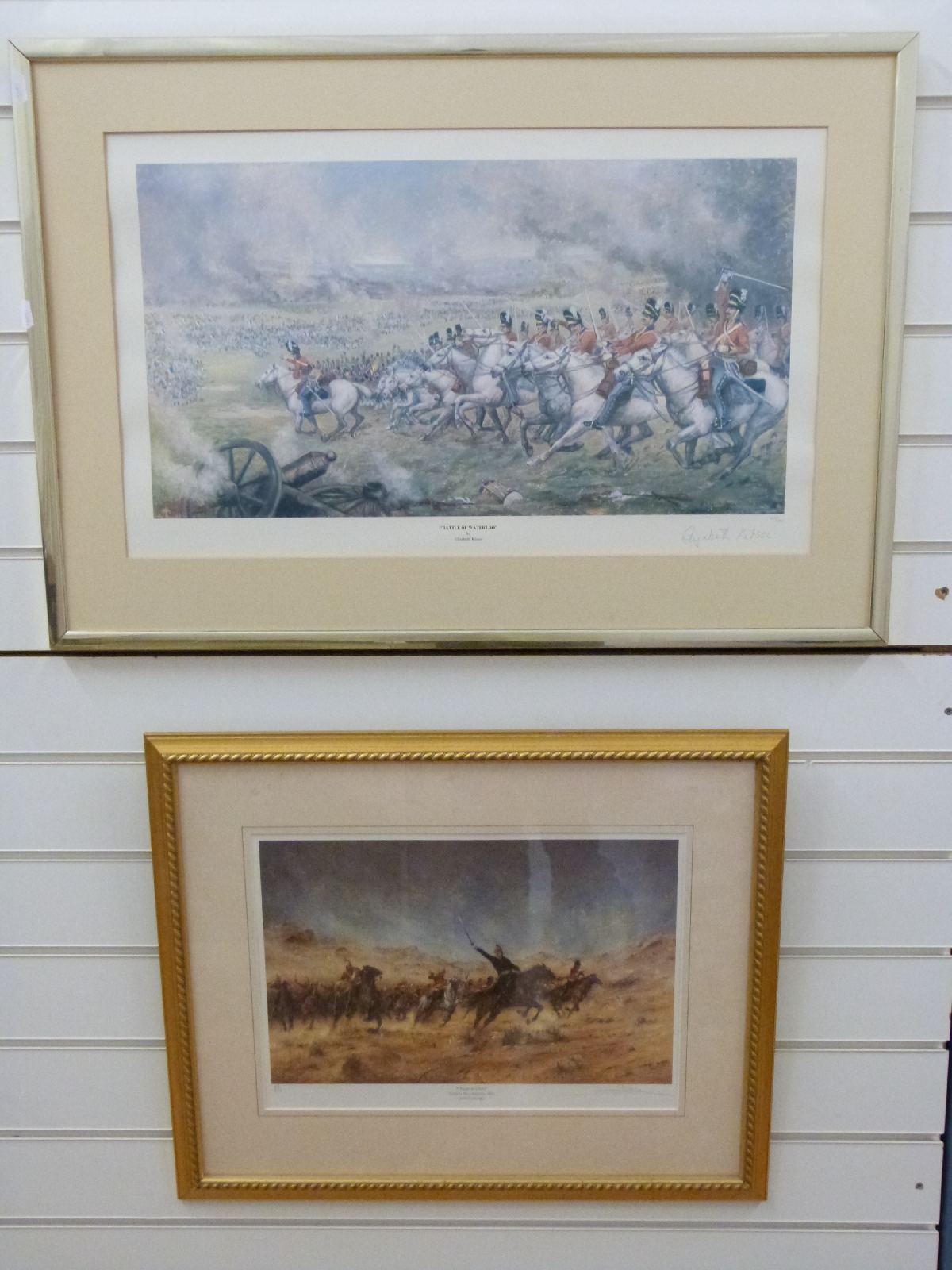 Elizabeth Kitson signed limited edition (215/500) print 'Battle of Waterloo' 38x63cm and David