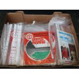 Over 100 Manchester United football programmes dating from 1970-1980