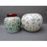 Chinese ginger jar decorated in the 100 antiques pattern, 18cm tall,