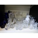 A collection of various glass items to include Bristol Blue, Gleneagles Crystal, Marquis, Galway,