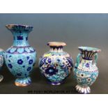 Five Indian Sind pottery vases, c1900, tallest 29cm.