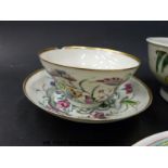 Six Chinese tea bowls and plates including famille verte