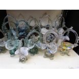 A quantity of Murano glass baskets