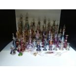 A collection of glass perfume bottles