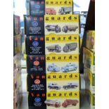Eleven Vanguards diecast model commercial and police vehicle sets,