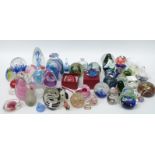 A large quantity of paperweights including signed Selkirk,